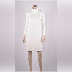 NWT $159 Club Monaco Cozy Ottoman Dress in Chic Cream Turtleneck Knit  S